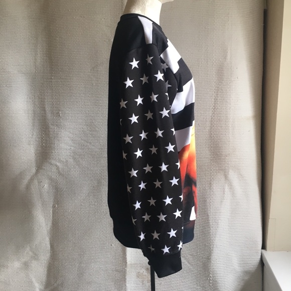 RARE 2pac Freedom Stars & Stripes Flag Print Shirt - Picture 3 of 8